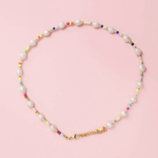 Multi-Pearl Rainbow Bead Necklace