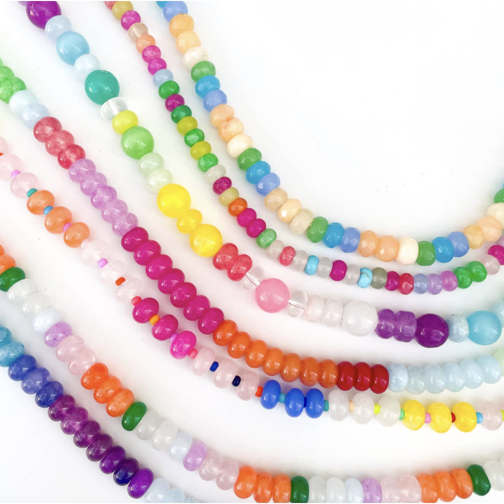 Party Loop Gemstone Bead Necklace