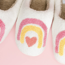 Rainbow Heart Slippers