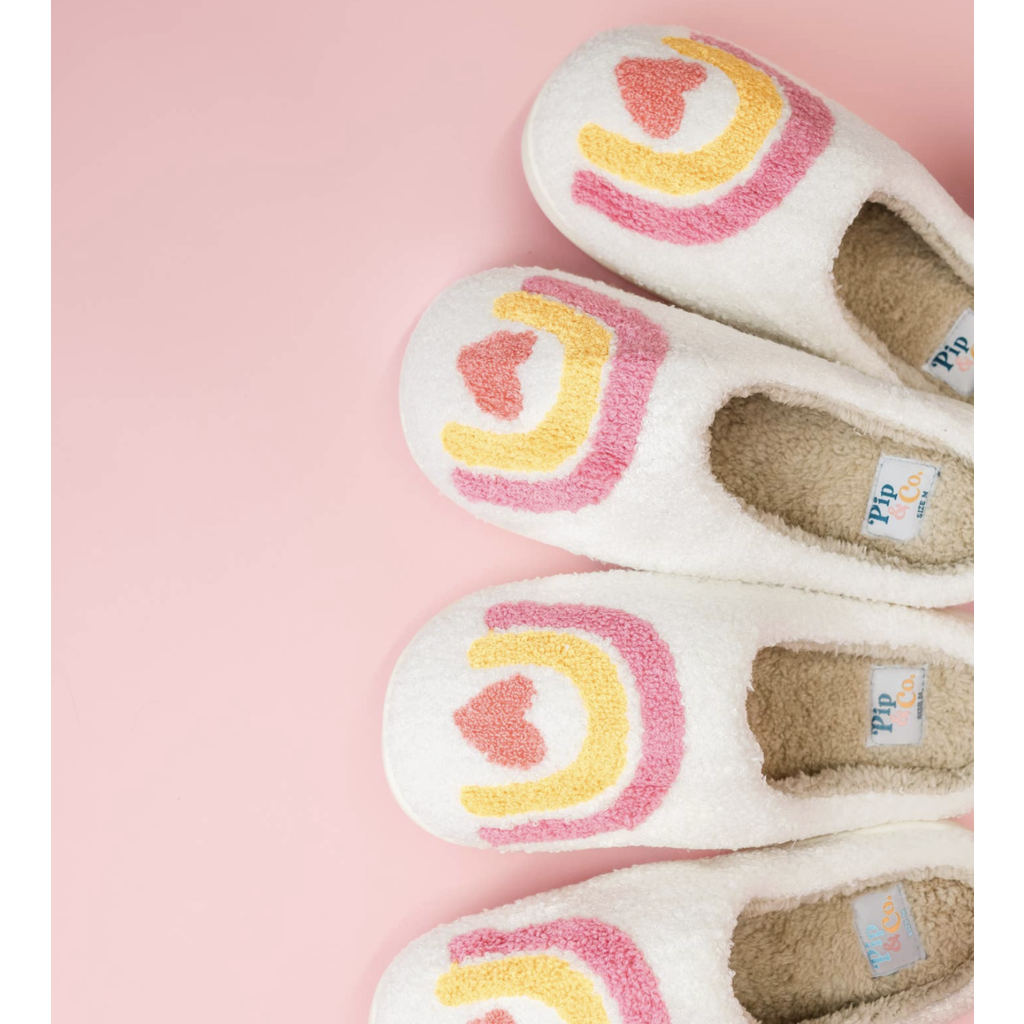 Rainbow Heart Slippers