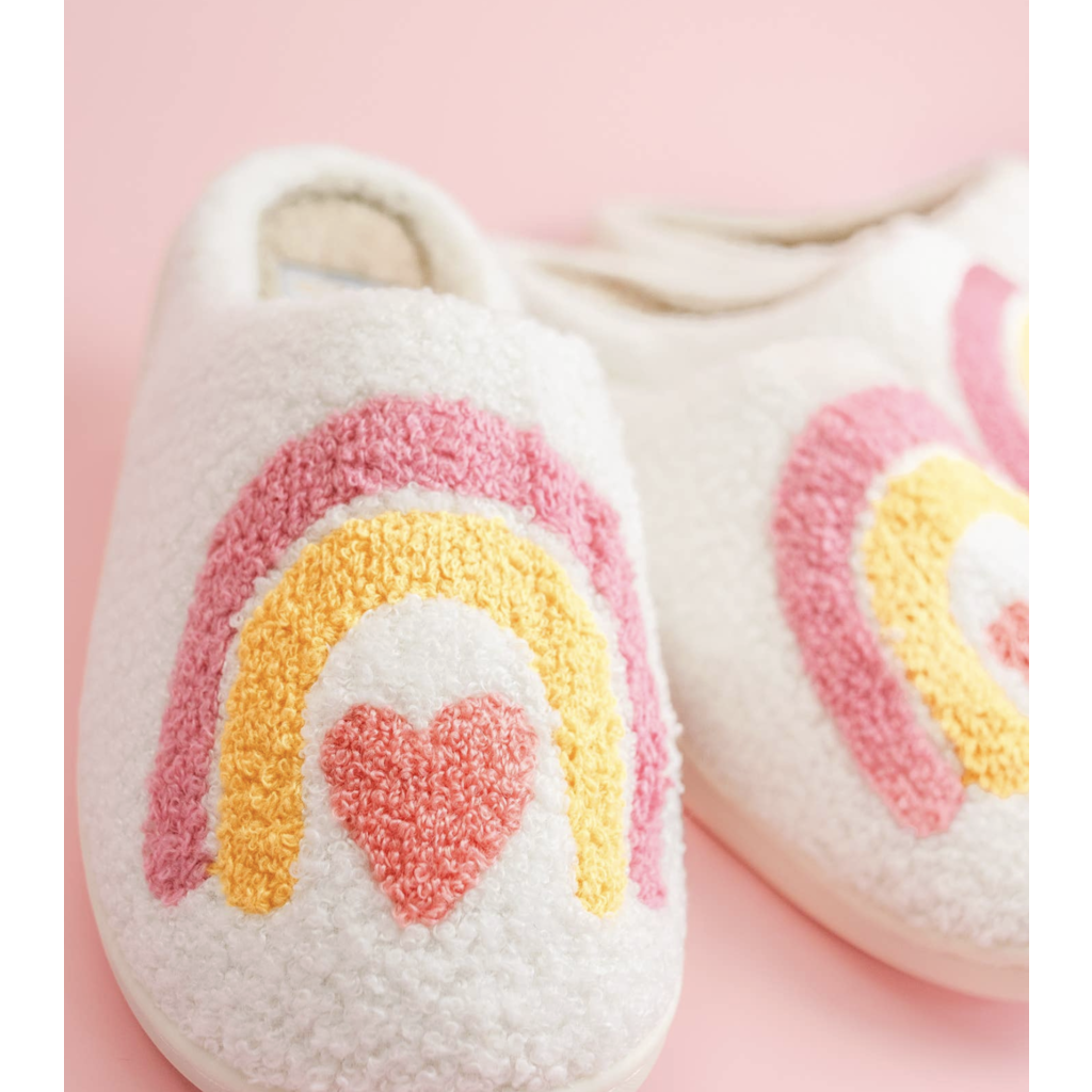 Rainbow Heart Slippers