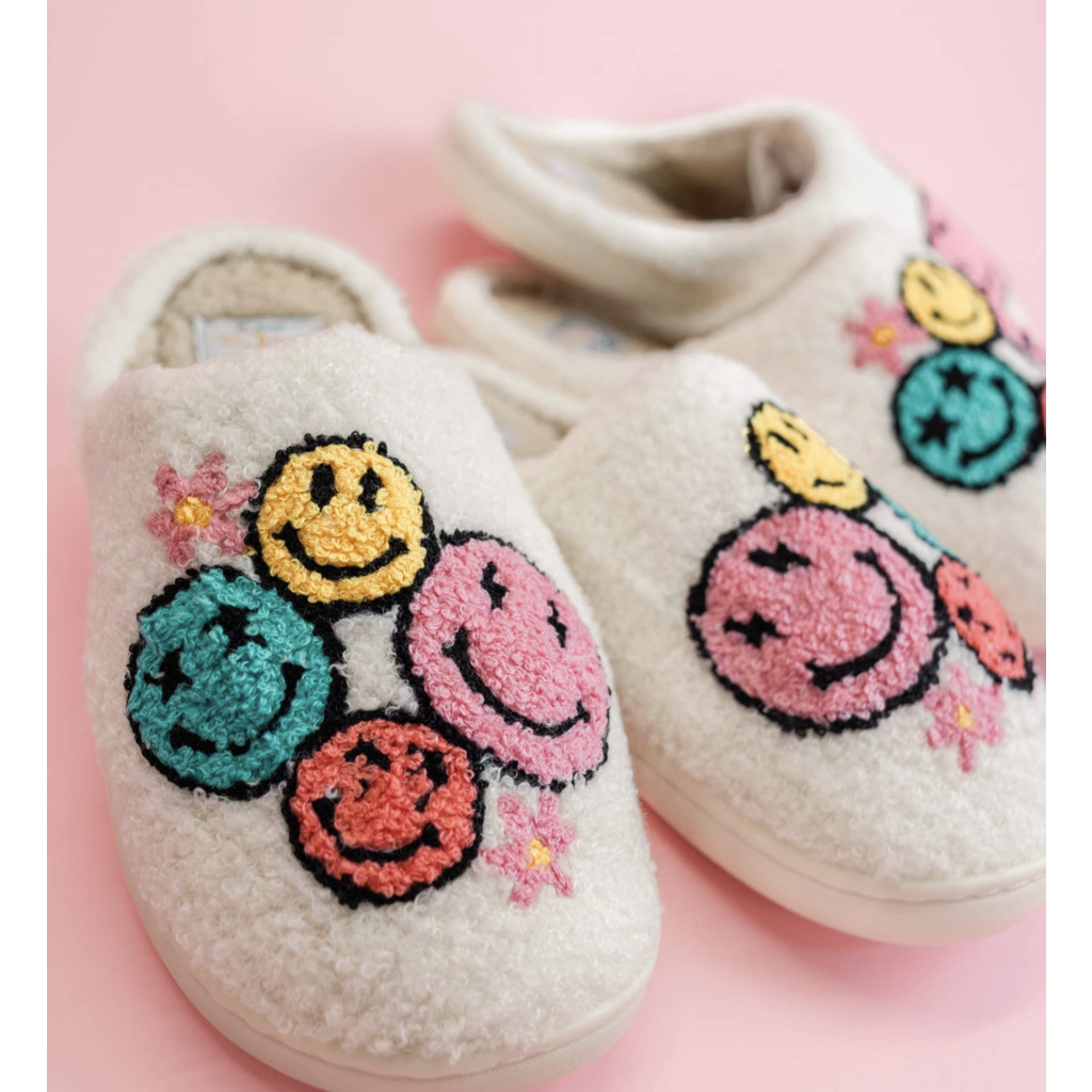 Smiley Face Flower Slippers