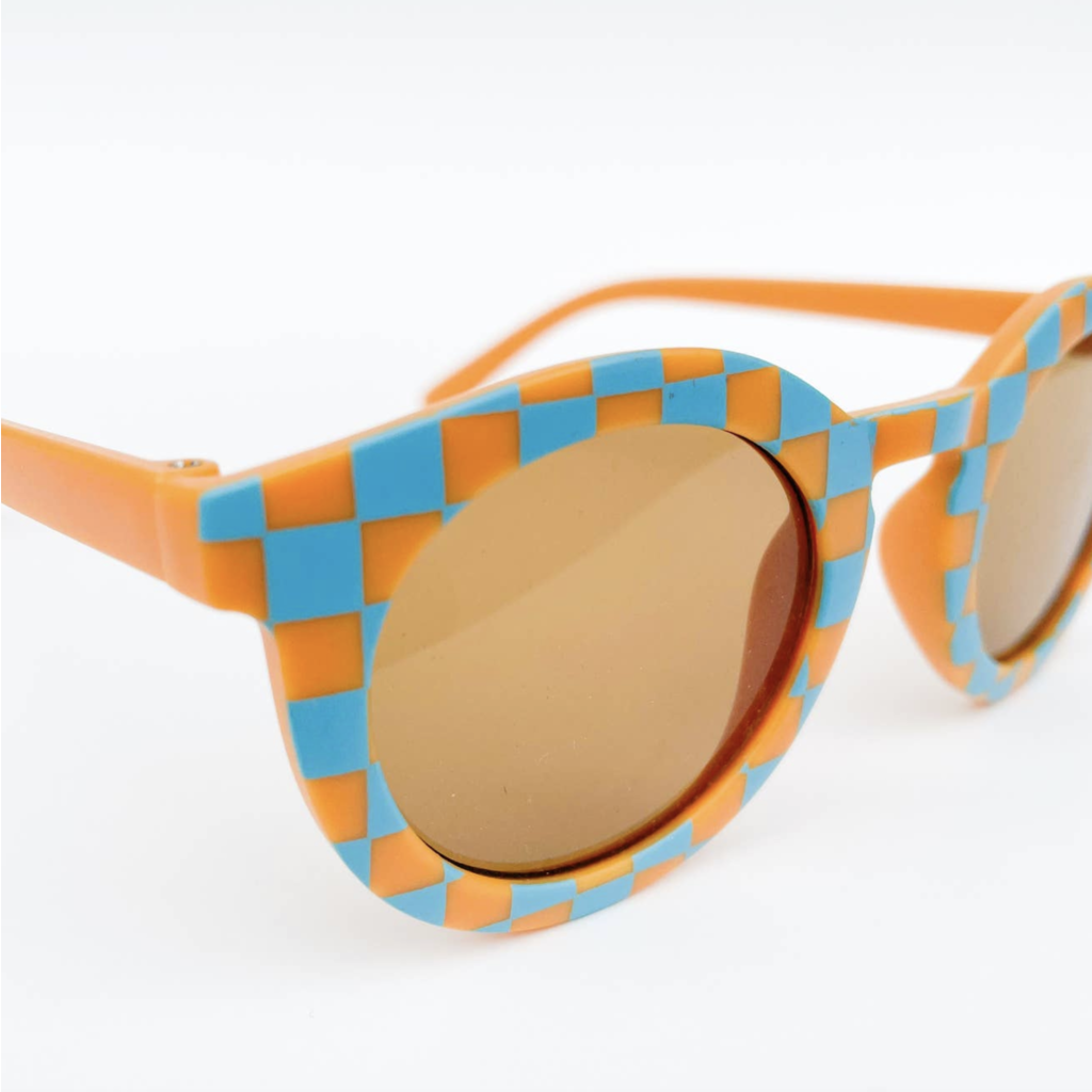Retro Mustard & Blue Kids Sunglasses