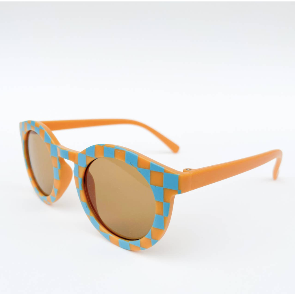 Retro Mustard & Blue Kids Sunglasses