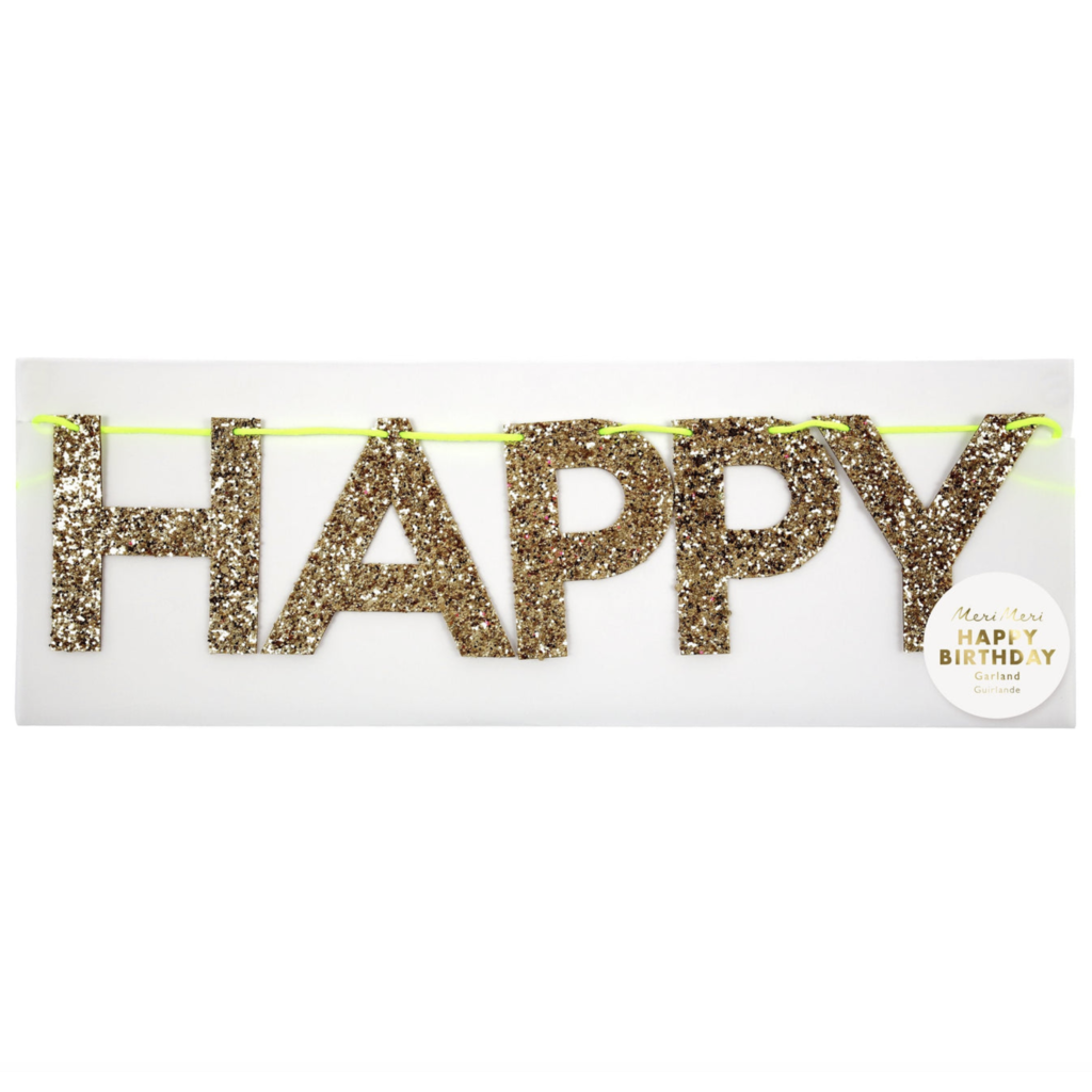 Gold Happy Birthday Garland