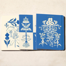 Blue Flower Bouquet Seedlings Trio Notebook Set
