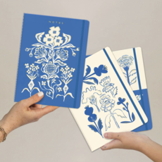 Blue Flower Bouquet Seedlings Trio Notebook Set