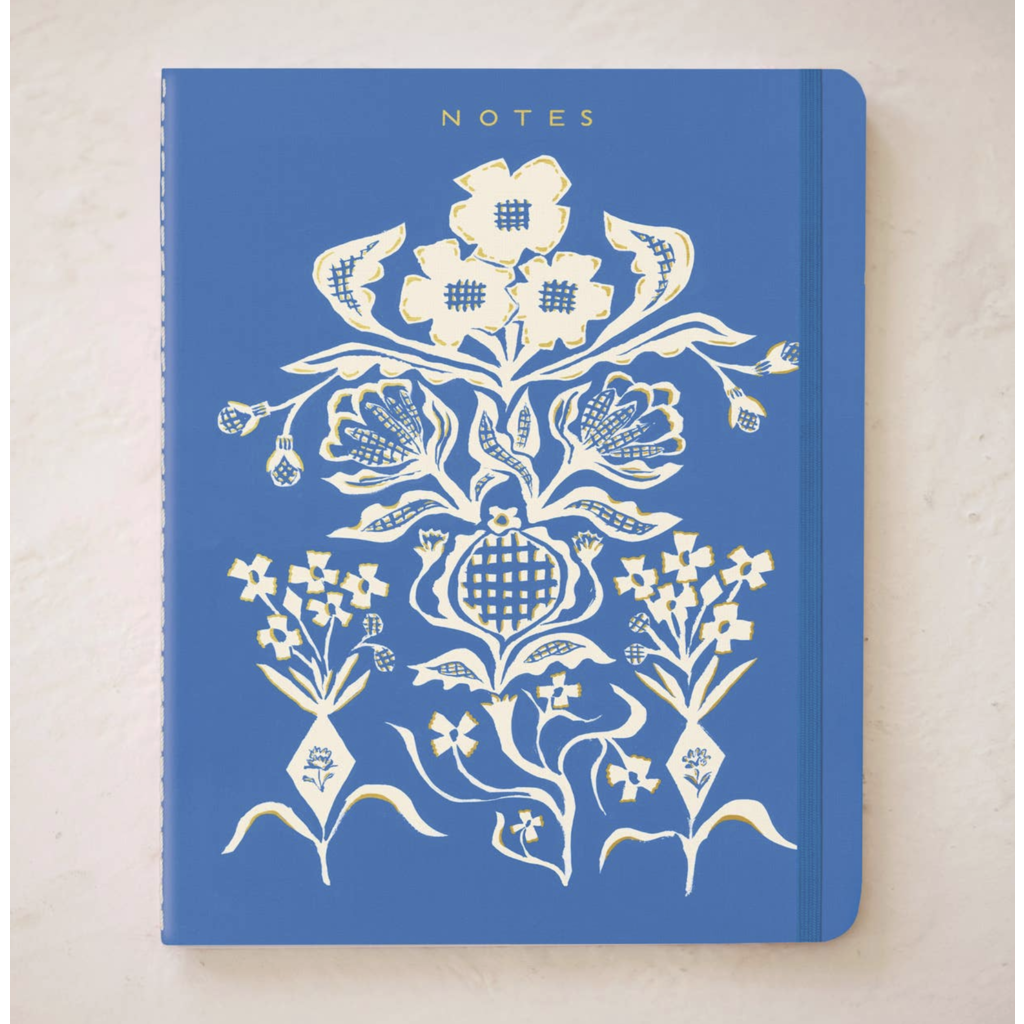 Blue Flower Bouquet Seedlings Trio Notebook Set