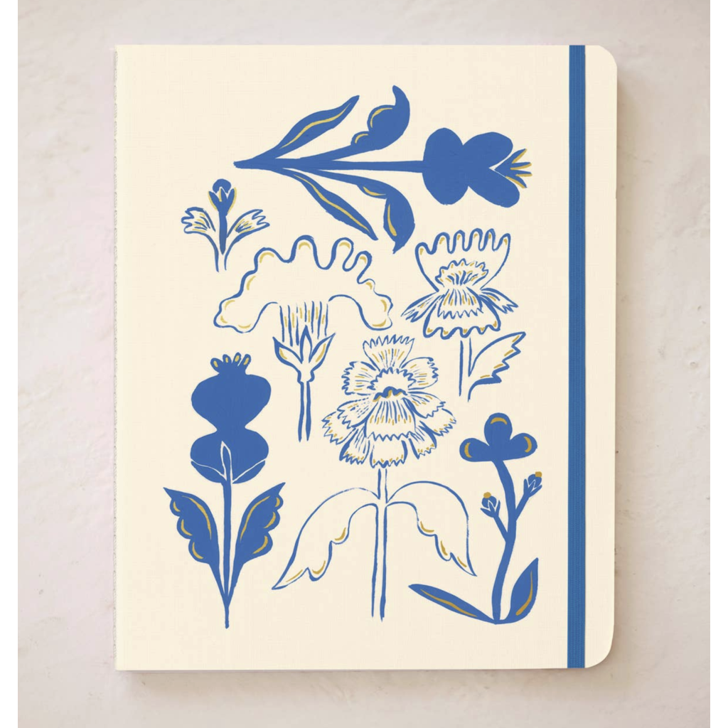 Blue Flower Bouquet Seedlings Trio Notebook Set