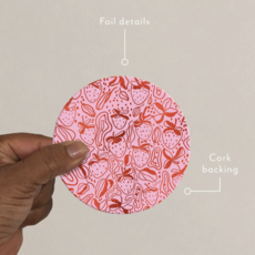 Pink Strawberries Coaster