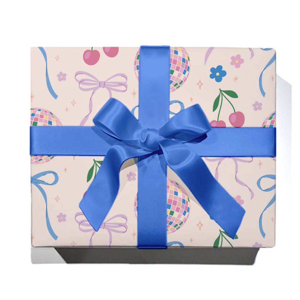 Disco Ball Bows Wrapping Paper Sheet