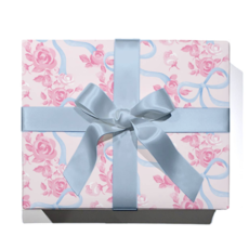 Watercolor Floral Bow Wrapping Paper Sheet
