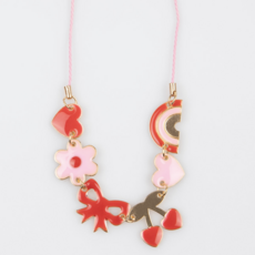 Hearts & Cherries Enamel Charm Necklace