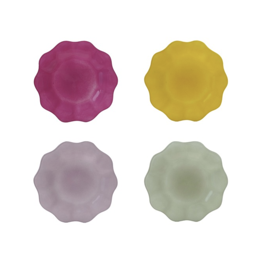 Set of 4 - Glass Scalloped Plates