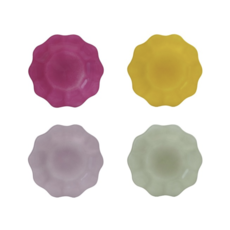 Set of 4 - Glass Scalloped Plates