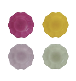 Set of 4 - Glass Scalloped Plates