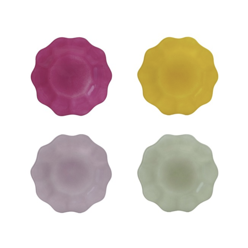 Set of 4 - Glass Scalloped Plates