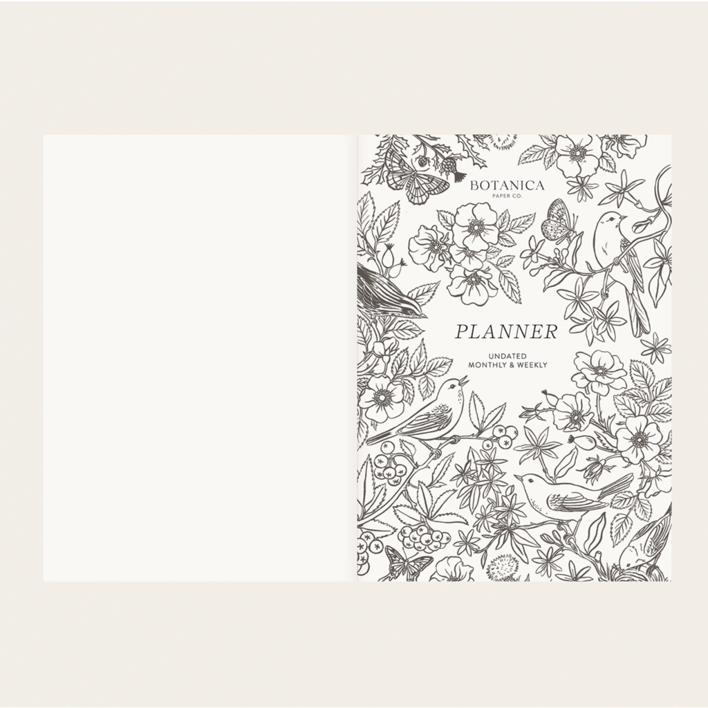 Song Birds Linen-Bound Undated Planner