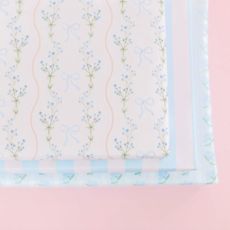 Roll of Watercolor Bow Wavy Stripe Wrappinng - 3 Sheets