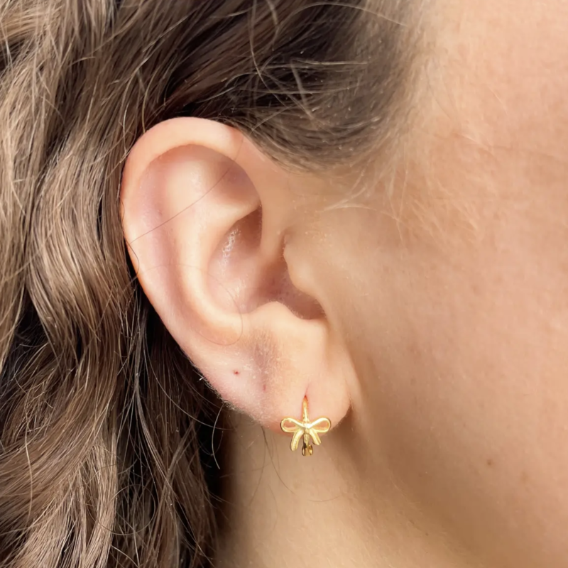 Petite Bow Huggie Earring