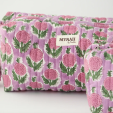 Large Berry Smoothie Floral Travel Makeup Bag