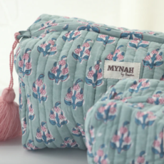 Large Eucalyptus Floral Travel Makeup Bag