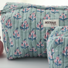 Large Eucalyptus Floral Travel Makeup Bag