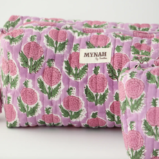 Medium Berry Smoothie Floral Travel Makeup Bag