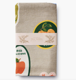Fruit Stickers Tea Towel