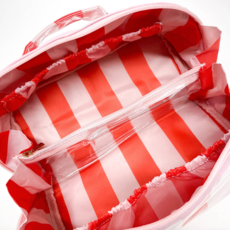 Gloss & Go Colorful Stripe Wipeable Cosmetic Toiletry Bag