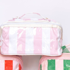 Gloss & Go Colorful Stripe Wipeable Cosmetic Toiletry Bag