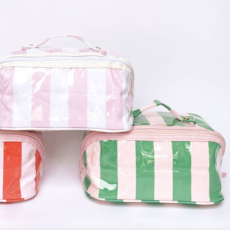 Gloss & Go Colorful Stripe Wipeable Cosmetic Toiletry Bag