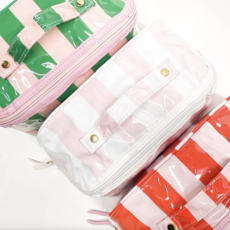 Gloss & Go Colorful Stripe Wipeable Cosmetic Toiletry Bag