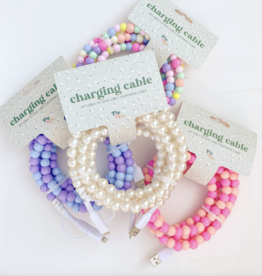 6ft Beaded Phone Charger Usb-A & Dual Usb-C Lightning Cable