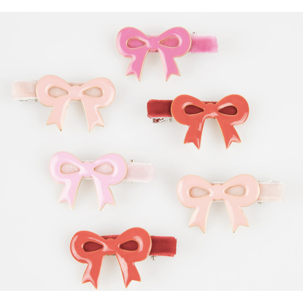 Valentine's Bow Hair Clips