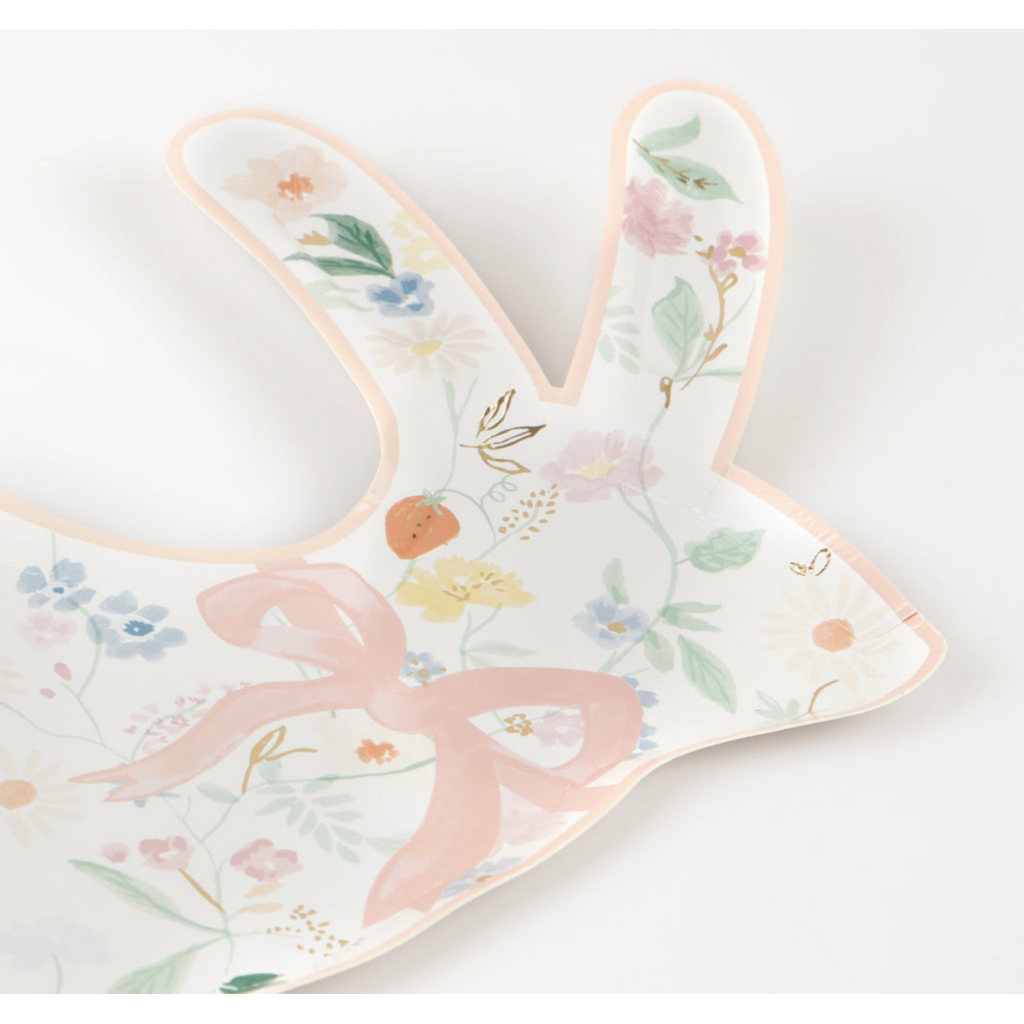 Elegant Floral Bunny Shaped Plates