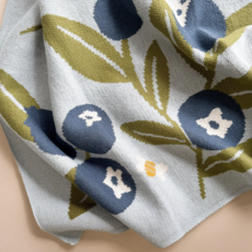 Blanket Blueberry Bear Bee Organic Cotton Spring Baby Decor