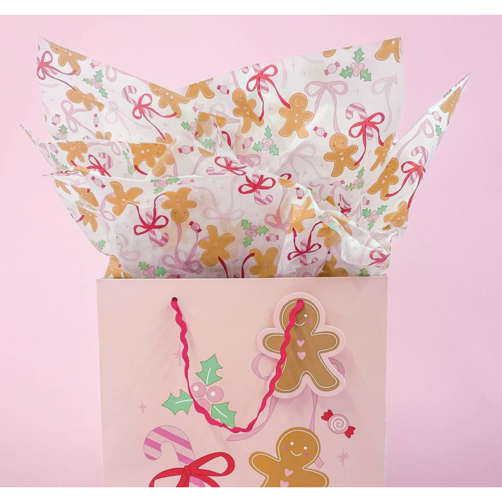 Gingerbread Bows Tissue Paper - 8 Sheets