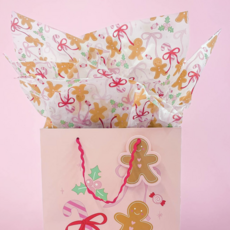 Gingerbread Bows Tissue Paper - 8 Sheets