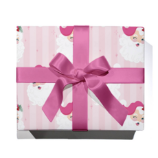 Pink Retro Santa Wrapping Paper - Roll of 3 Sheets