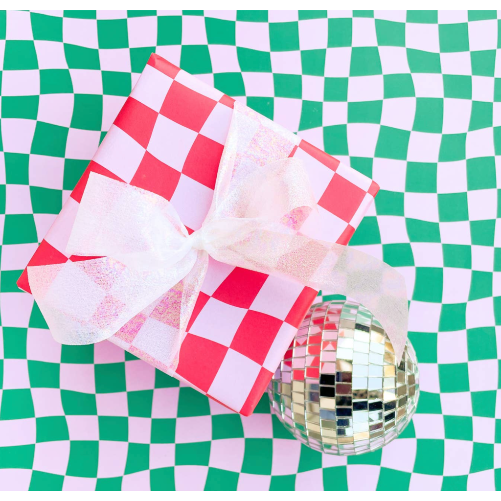 Pink and Red Checkered Wrap - set of 3