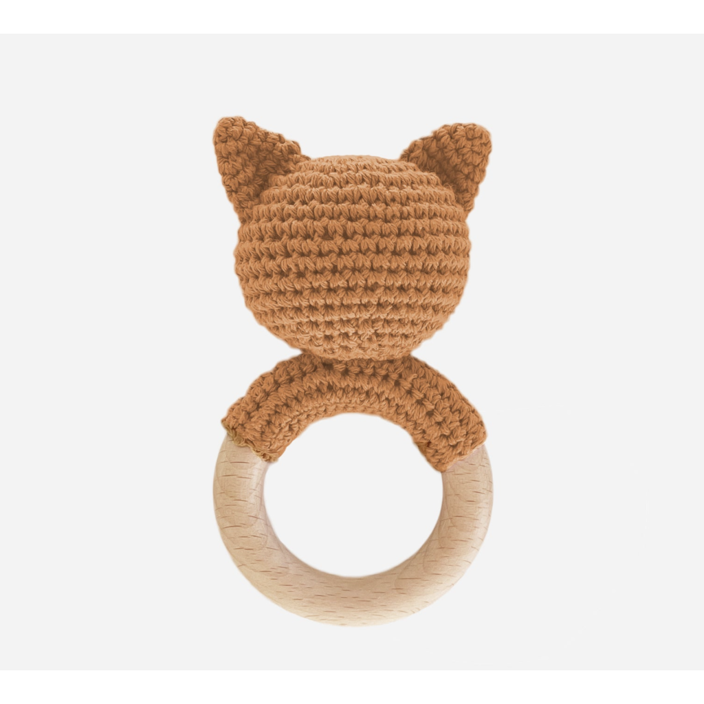 Teether Fox Cotton Rattle