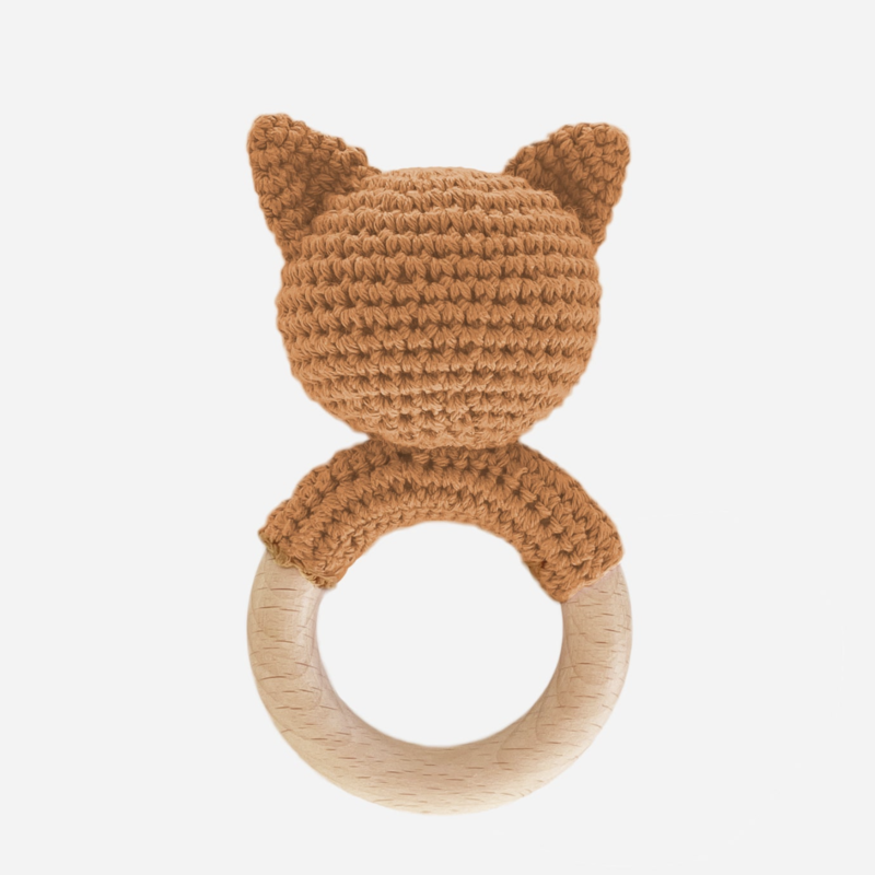 Teether Fox Cotton Rattle