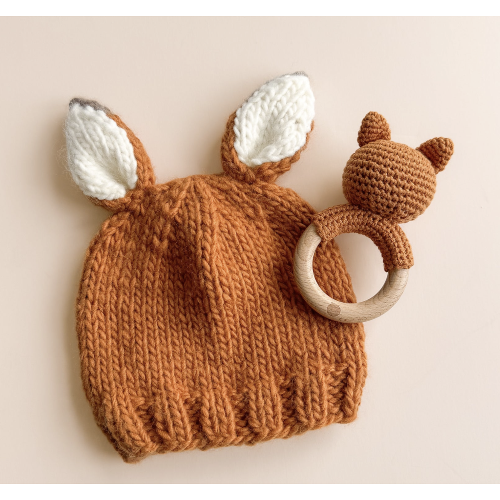 Teether Fox Cotton Rattle