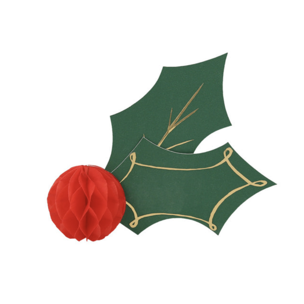 Holly Honeycomb Place Cards