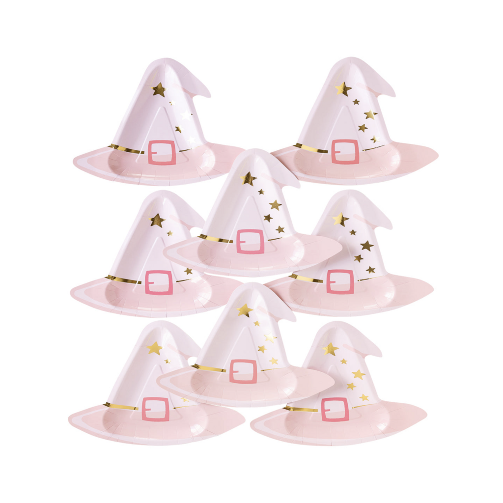Pink Witch Hat Shaped Plates