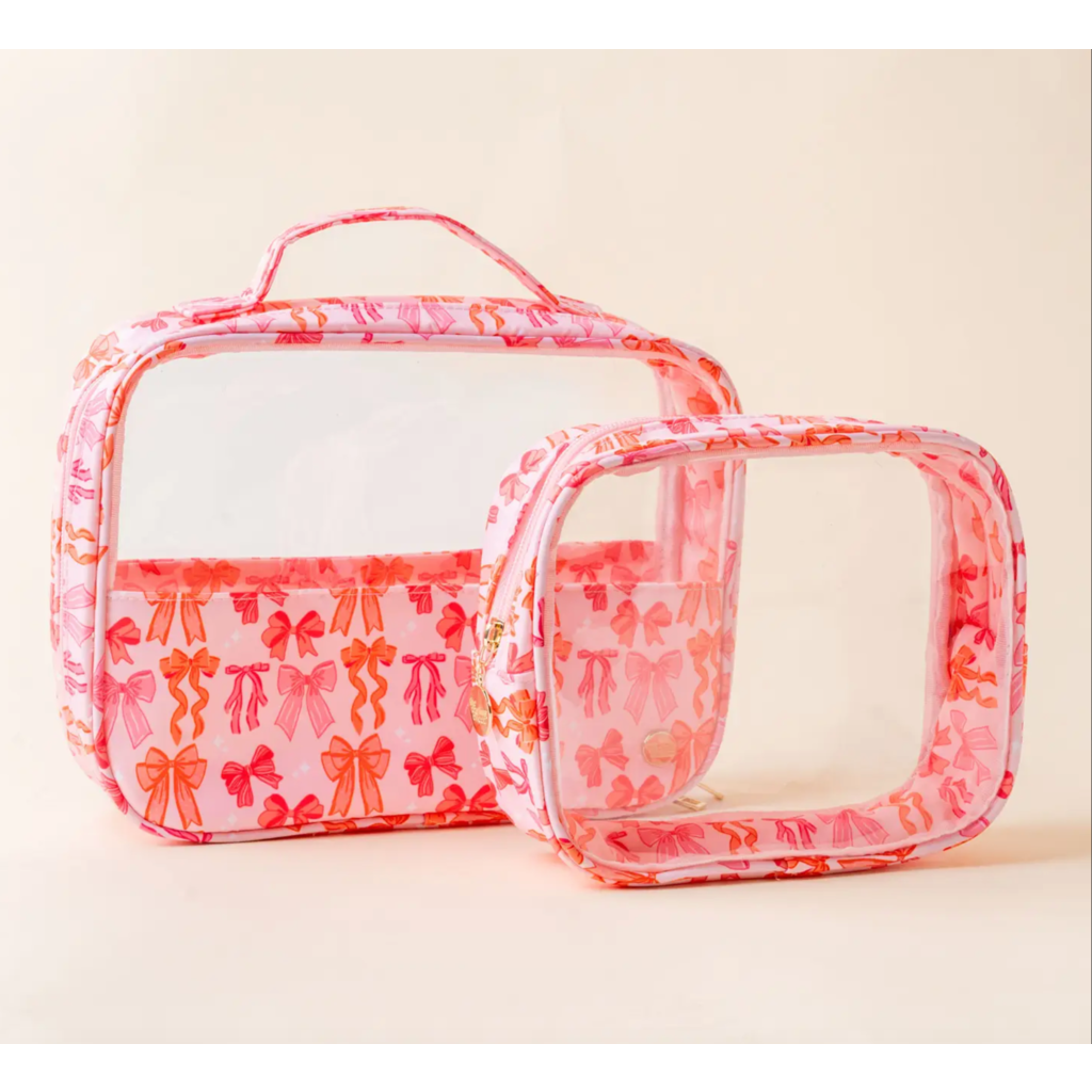 Blushing Bows Clearly Chic Cosmetic Bag Set