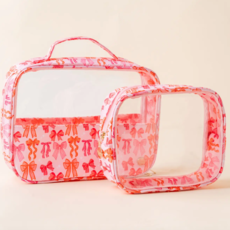 Blushing Bows Clearly Chic Cosmetic Bag Set