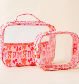 Blushing Bows Clearly Chic Cosmetic Bag Set