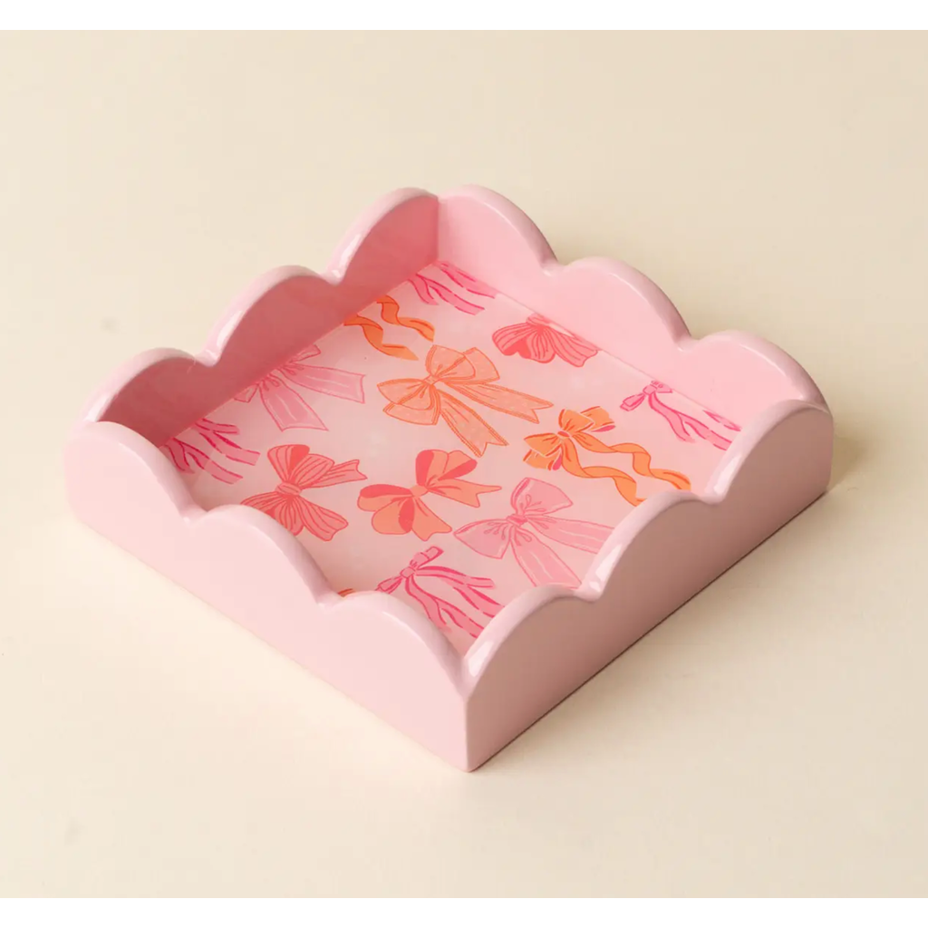 Blushing Bows Scallop Trinket Tray
